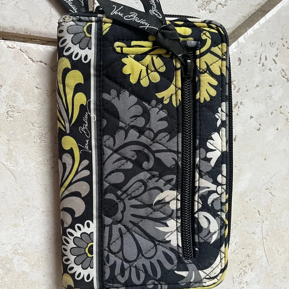 Vera Bradley Black Gray Yellow Wallet